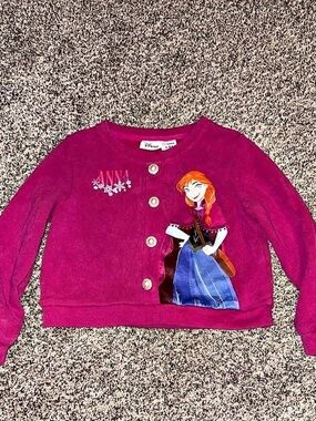 PatPat Disney Frozen Anna Girls 5-6Y Pink Anna Cardigan Like New